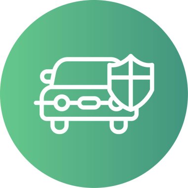 Boya dolgu macunu çizgisi olan araba Gradyan Çember Simgesi, Basit Tasarımlı Vektör ResimleriName