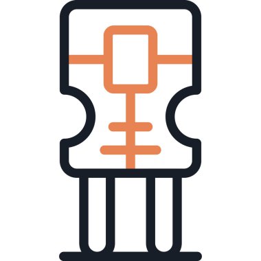 Kapasitör Satırı Simgesi, Basit Tasarımlı Vektör Resimleri