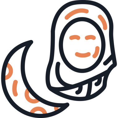 İslam Kültür Çizgisi Simgesi, Basit Tasarımlı Vektör İllüzyonu