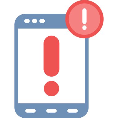 Bildirim Düz Simge, Basit Tasarımlı Vektör İllüstrasyonu