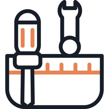 Araç Kemeri Satırı Simge Ögesi, Basit Tasarımlı Vektör İllüstrasyonu