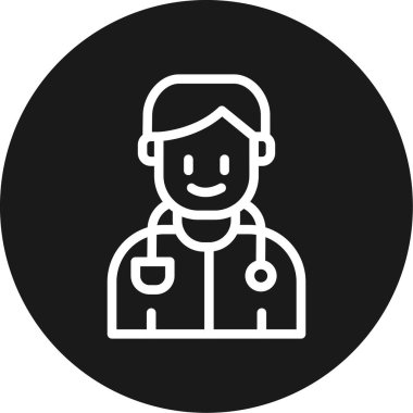 Doktor Satır Çemberi BG Simgesi, Basit Tasarımlı Vektör Resimleri