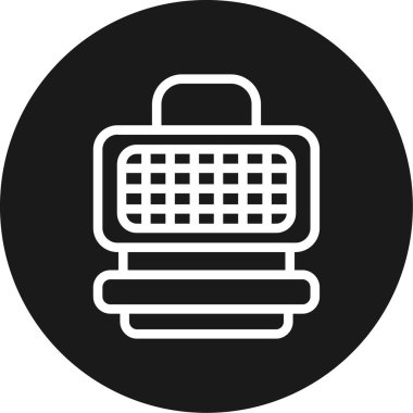 Elektrik Griddle Hattı Çemberi BG Simgesi, Basit Tasarımlı Vektör Resimleri