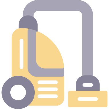 Süpürge Temizleyici Düz Simgesi, Basit Tasarımlı Vektör İllüstrasyonu