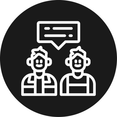 Grup Tartışması Satırı Çemberi BG Simgesi, Basit Tasarımlı Vektör Resimleri