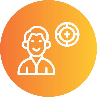 Arkadaşlık Hedefleri Çizgisi Gradyan Çemberi Simgesi, Basit Tasarımlı Vektör Resimleri