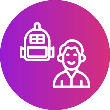 Arkadaşlık Macerası Çizgisi Gradyan Çemberi Simgesi, Basit Tasarımlı Vektör Resimleri