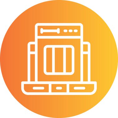 Kullanılabilirlik Test Satırı Gradyan Çemberi Simgesi, Basit Tasarımlı Vektör Resimleri