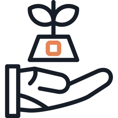 Sürdürülebilir Tarım Çizgisi Simge Ögesi, Basit Tasarımlı Vektör Resimleri