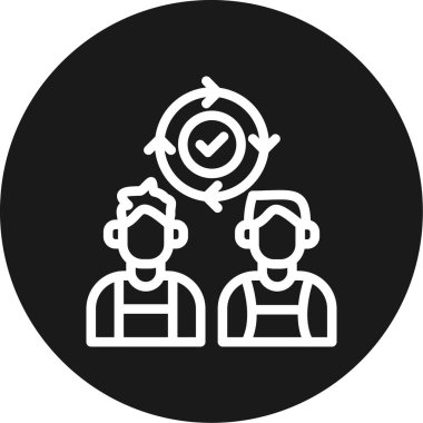 Takım Koordinasyon Çizgisi Çemberi BG Simgesi, Basit Tasarımlı Vektör Resimleri