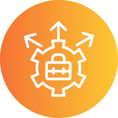 İş Süreci Geliştirme Satır Gradyan Çemberi Simgesi, Basit Tasarımlı Vektör Resimleri