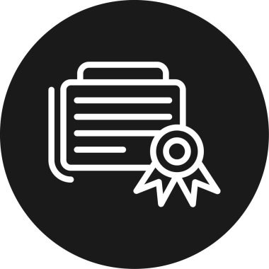 -Dipoma Çizgisi Çemberi BG Simgesi, Basit Tasarımlı Vektör Resimleri