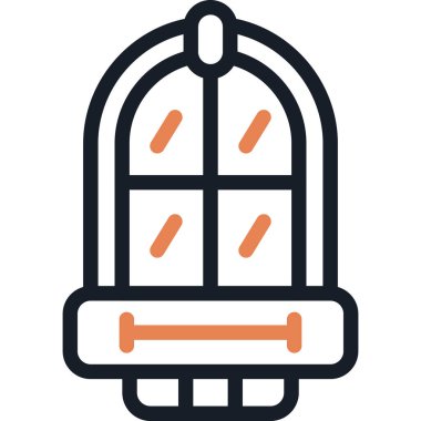 Pencere Satırı Simgesi, Basit Tasarımlı Vektör Resimleri