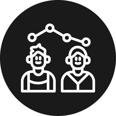 Takım Performans Çizgisi Çemberi BG Simgesi, Basit Tasarımlı Vektör Resimleri