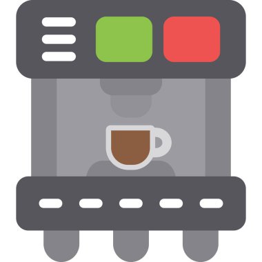 Çay Makinesi Düz Simgesi, Basit Tasarımlı Vektör Resimleri