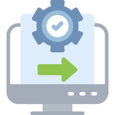 Yazılım Yaması Düz Simgesi, Basit Tasarımlı Vektör İllüstrasyonu