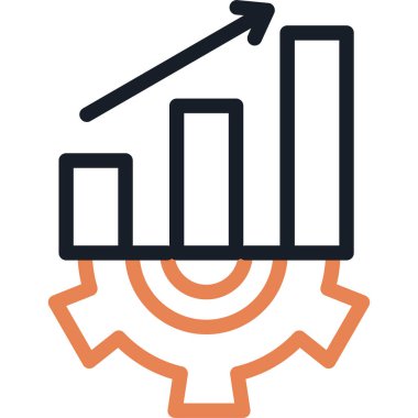 İş Üretkenliği Çizgisi Simgesi, Basit Tasarımlı Vektör İllüzyonu