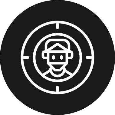 Davranışsal Hedef Satır Çemberi BG Simgesi, Basit Tasarımlı Vektör Resimleri