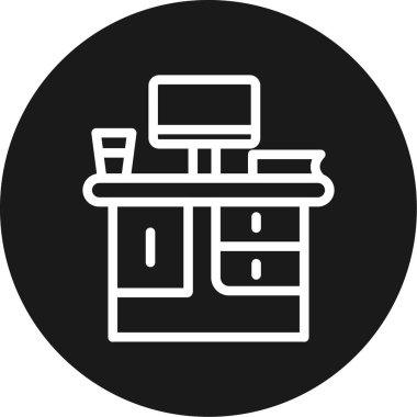 Masa Satırı Çemberi BG Simgesi, Basit Tasarımlı Vektör Resimleri