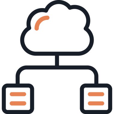 Bulut Yığını Dengeleme Çizgisi Simgesi, Basit Tasarımlı Vektör Resimleri