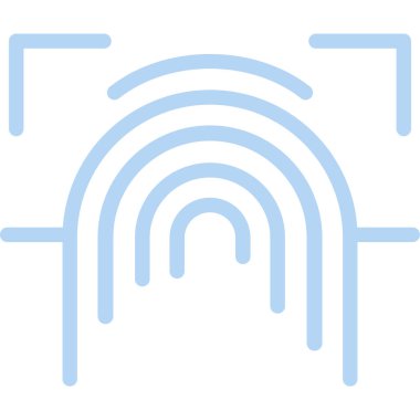 Parmak izi Düz Simge, Basit Tasarımlı Vektör İllüstrasyonu