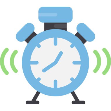 Alarm Saati Düz Simgesi, Basit Tasarımlı Vektör ResmiComment