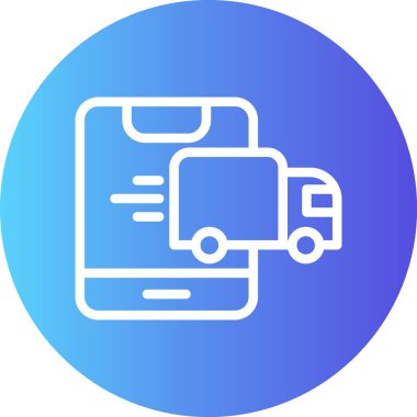 Çevrimiçi Dağıtım Hattı Gradyan Çemberi Simgesi, Basit Tasarımlı Vektör Resimleri