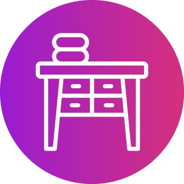 Masa Satırı Gradyan Çemberi Simgesi, Basit Tasarımlı Vektör Resimleri