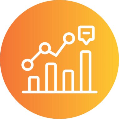 KPI Kontrol Çizgisi Gradyan Çember Simgesi, Basit Tasarımlı Vektör Resimleri