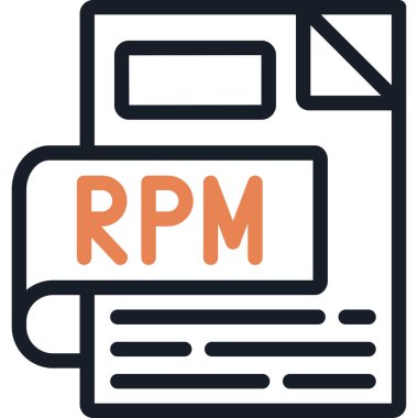 RPM Satırı Simgesi, Basit Tasarımlı Vektör Resimleri