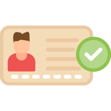 Kimlik Doğrulama Düz Simgesi, Basit Tasarımlı Vektör Resimleri