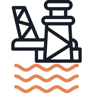 Açıklar Sondaj Çizgisi Simgesi, Basit Tasarımlı Vektör Resimleri