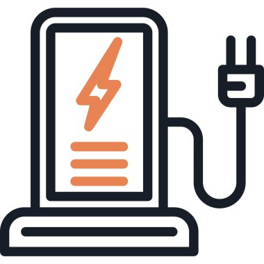 İstasyon Satırı Simge Ögesi, Basit Tasarımla Vektör İllüstrasyonu