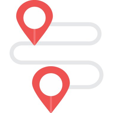 Konum Bulucu Düz Simgesi, Basit Tasarımlı Vektör İllüstrasyonu