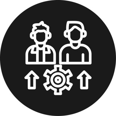 Takım Proje Çizgisi Çemberi BG Simgesi, Basit Tasarımlı Vektör Resimleri