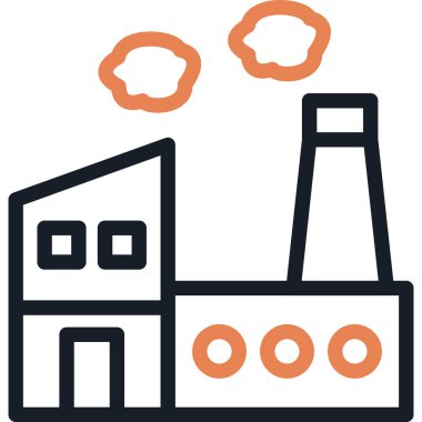 Endüstriyel Simge Çizgisi Simgesi, Basit Tasarımlı Vektör İllüzyonu