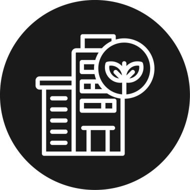 Sürdürülebilir Mimari Satır Çemberi BG Simgesi, Basit Tasarımlı Vektör Resimleri