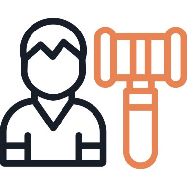 Kamu Savunma Satırı Simgesi, Basit Tasarımlı Vektör İllüstrasyonu