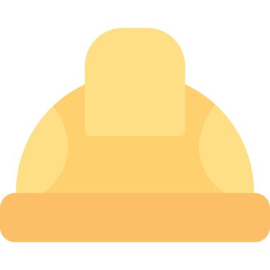 Güvenli Miğfer Düz Simgesi, Basit Tasarımlı Vektör Resimleri