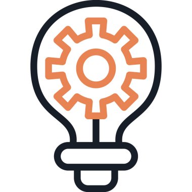 İş Stratejisi Çizgisi Simgesi, Basit Tasarımlı Vektör İllüstrasyonu