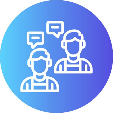 Fikir Sütunları Satırı Gradyan Çemberi Simgesi, Basit Tasarımlı Vektör Resimleri