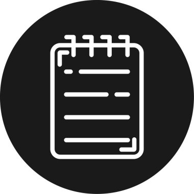 Gazeteci Notepad Satır Çemberi BG Simgesi, Basit Tasarımlı Vektör Resimleri