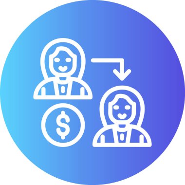 Öğretmenin Katkı Satırı Gradyan Çemberi Simgesi, Basit Tasarımlı Vektör İllüstrasyonu