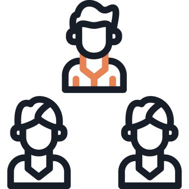 Takım Çalışma Çizgisi Simgesi, Basit Tasarımlı Vektör Resimleri