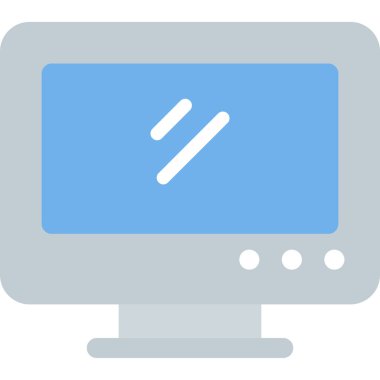 TV Düz Simgesi, Basit Tasarımlı Vektör Resimleri