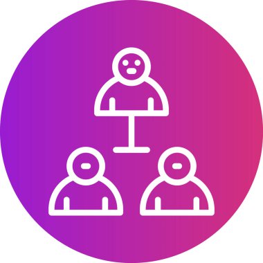 Toplantı Hattı Gradyan Çemberi Simgesi, Basit Tasarımlı Vektör İllüstrasyonu