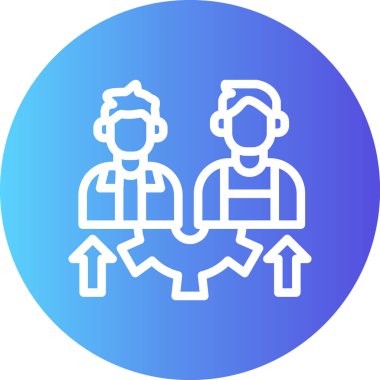 Takım Bağlanma Çizgisi Gradyan Çemberi Simgesi, Basit Tasarımlı Vektör Resimleri