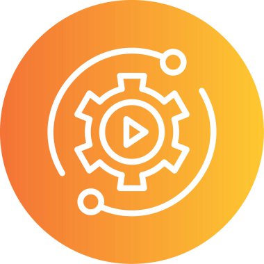 Otomatik Yanıt Satırı Gradyan Çemberi Simgesi, Basit Tasarımlı Vektör Resimleri