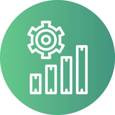 Üretim Ölçüleri Çizgisi Gradyan Çemberi Simgesi, Basit Tasarımlı Vektör Resimleri