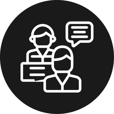 Röportaj Çizgisi Çemberi BG Simgesi, Basit Tasarımla Vektör Resimleri